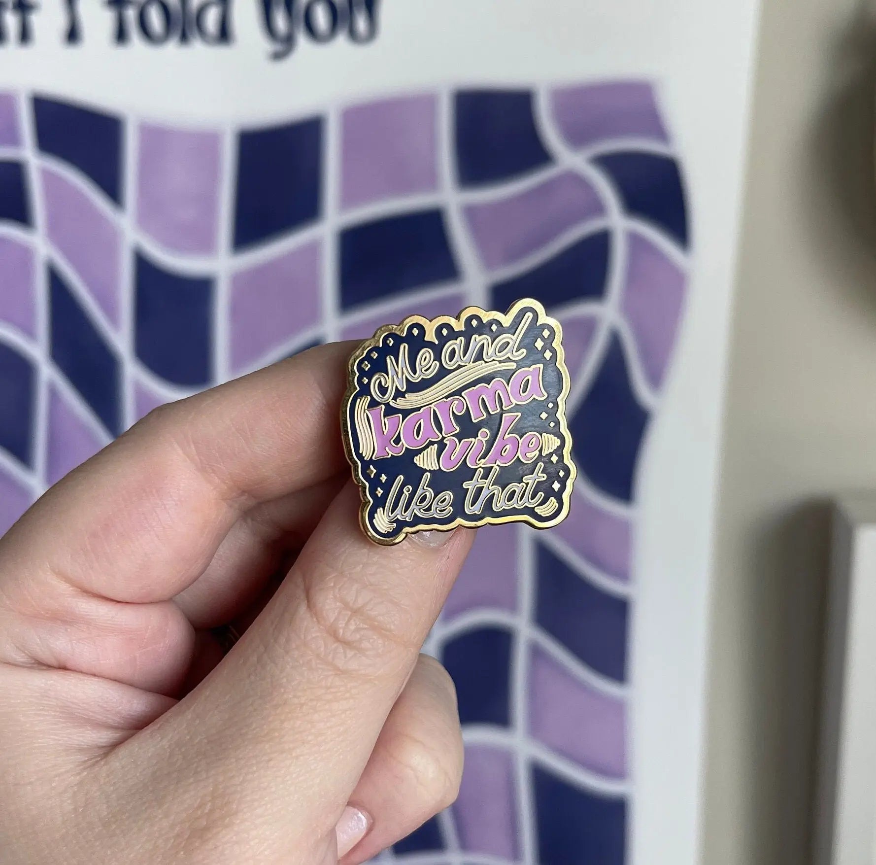 Me and Karma Vibe Like That enamel pin - MangoIllustrated - Accessories