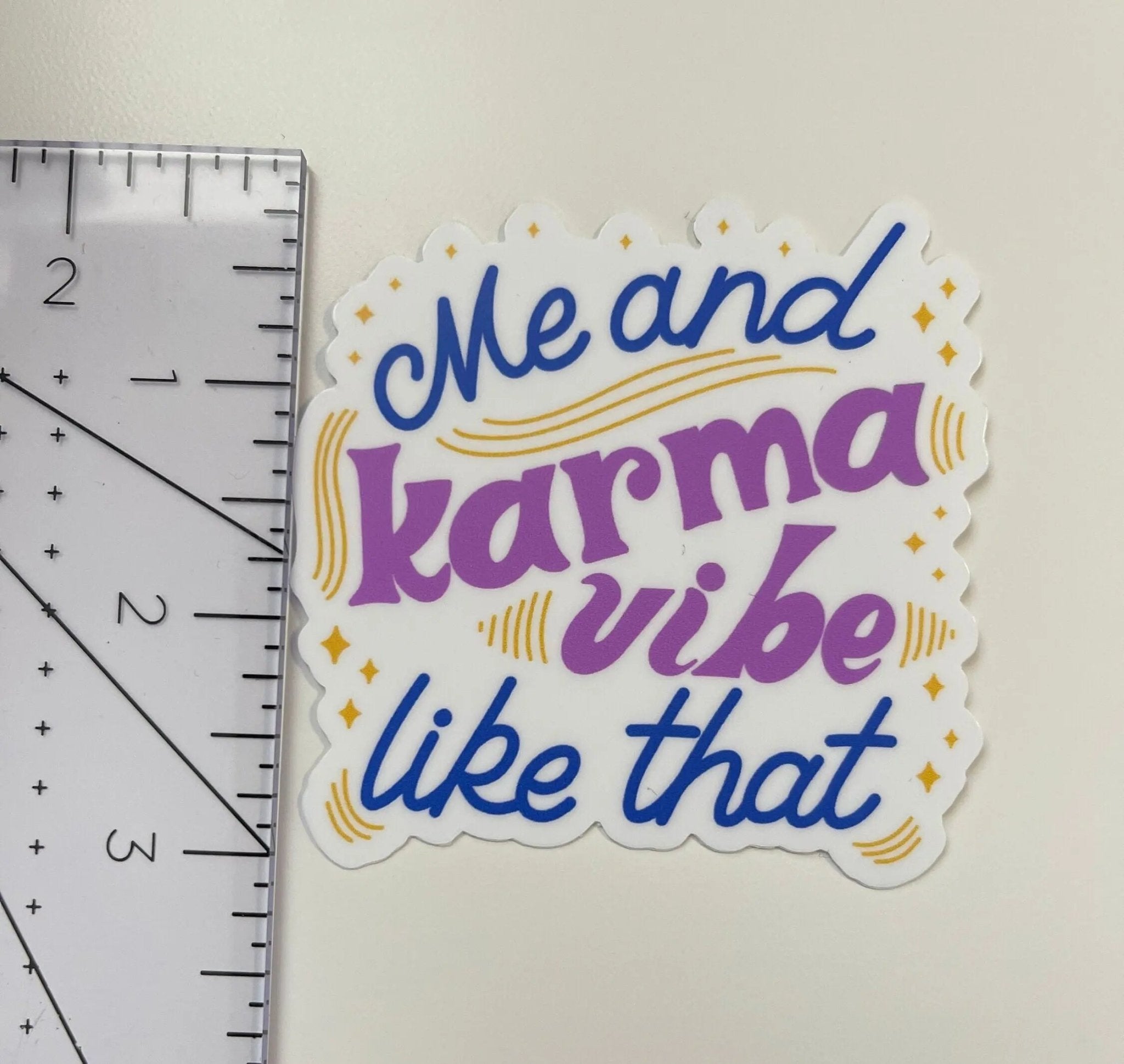 Me and Karma Vibe Like That fuchsia sticker - MangoIllustrated - Sticker