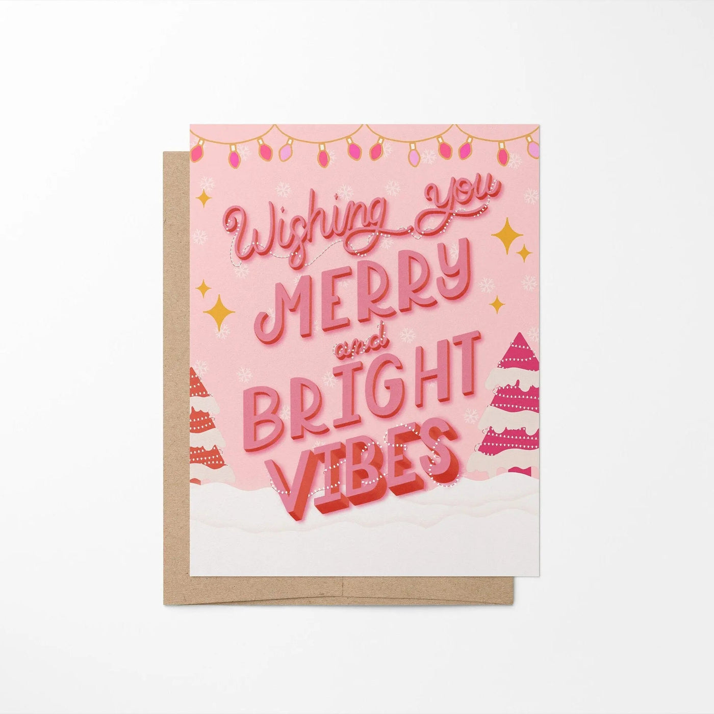 Merry and Bright Vibes card - MangoIllustrated - Greeting Cards