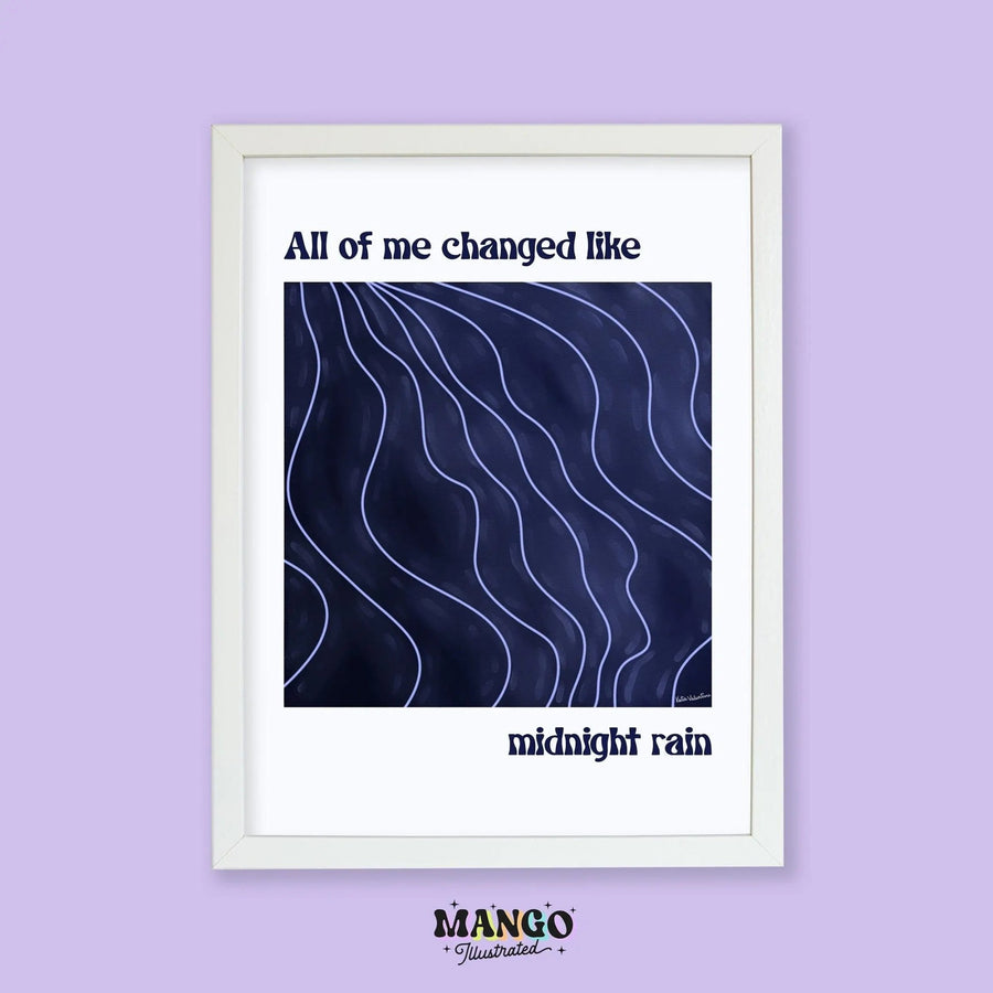 Midnight Rain art print - MangoIllustrated - Physical Art Print