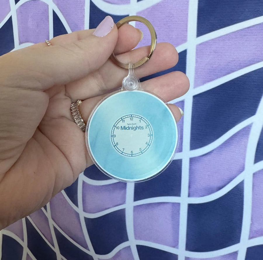 Midnights Moonstone Blue record acrylic keychain - MangoIllustrated - Accessories