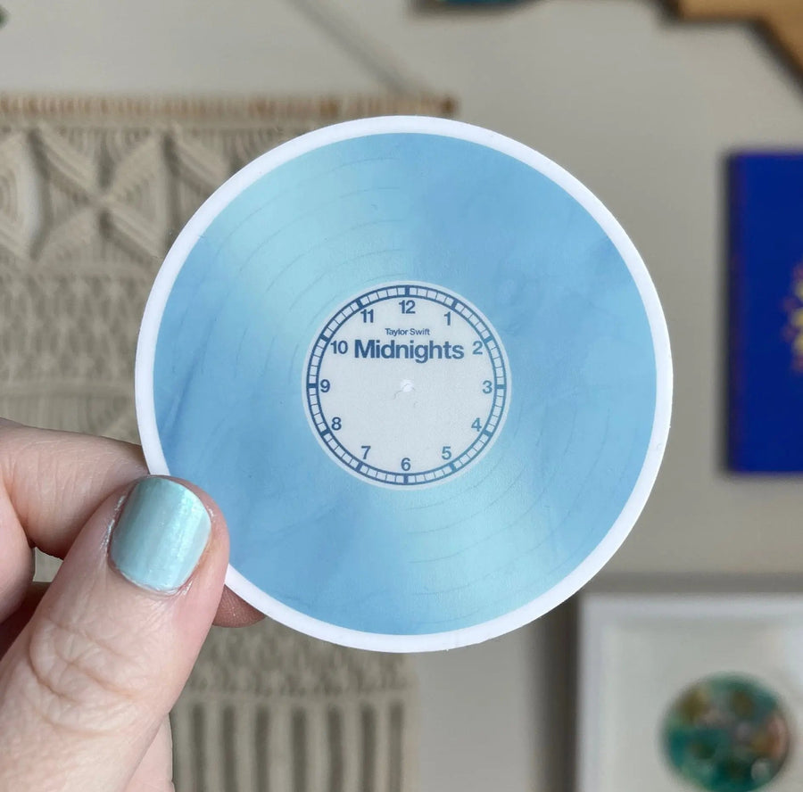 Midnights Moonstone Blue record sticker - MangoIllustrated - Sticker