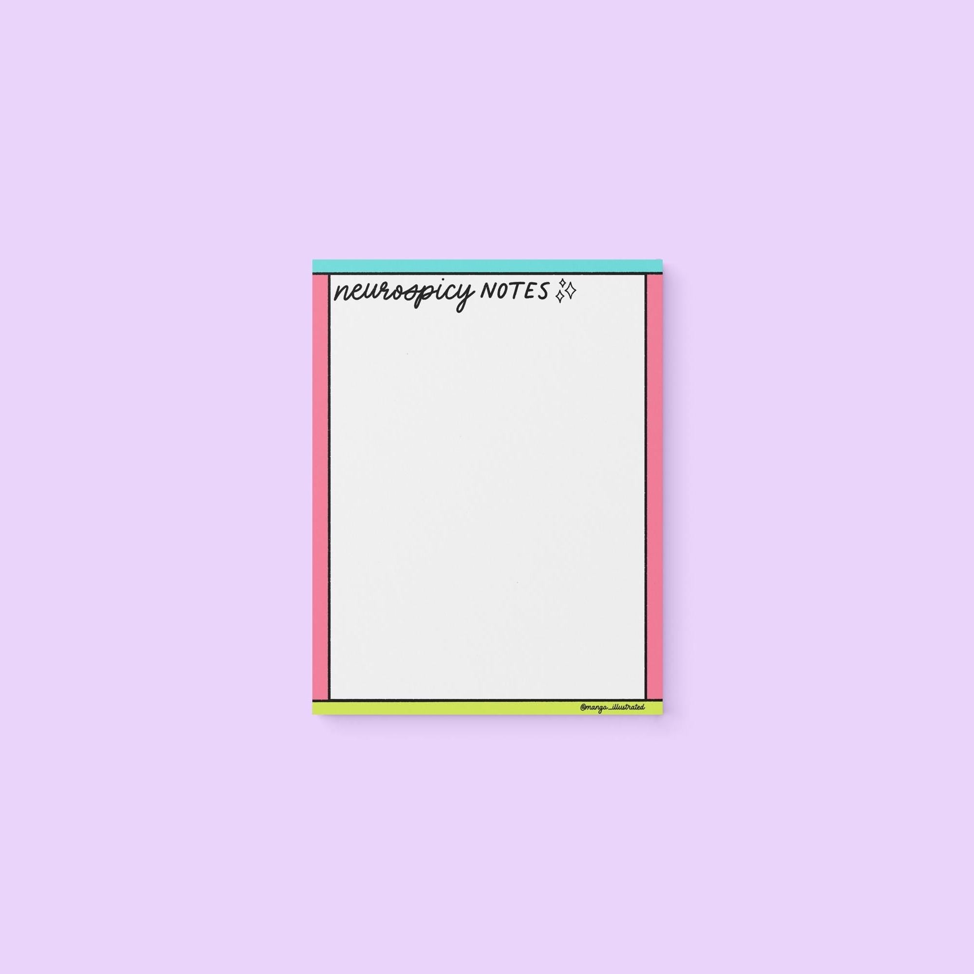 Neurospicy notes notepad - MangoIllustrated - Notepad