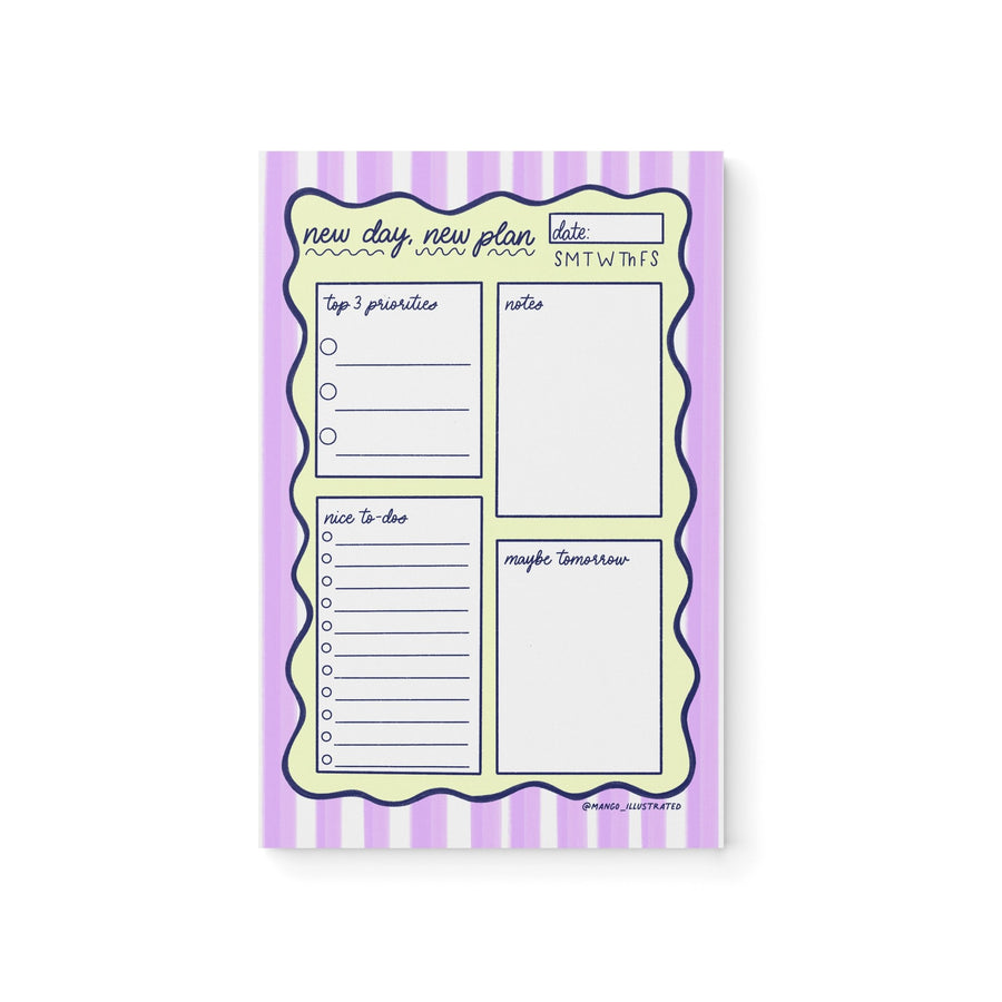 New Day New Plan Daily Planner Notepad