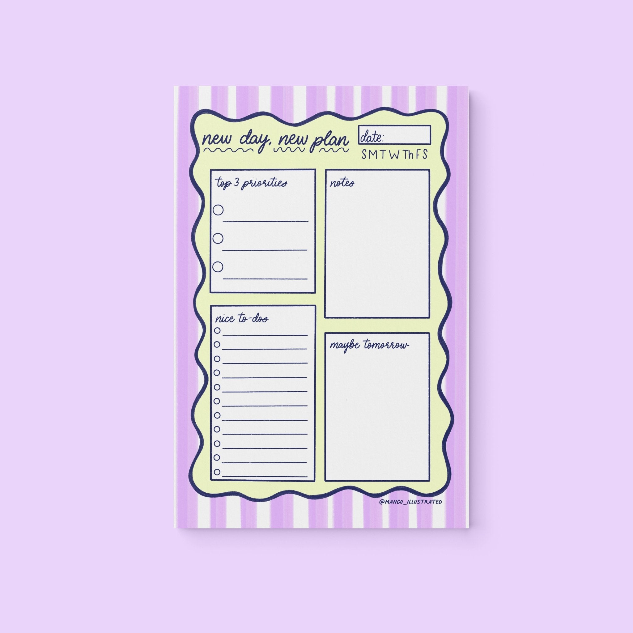 New Day New Plan Daily Planner Notepad