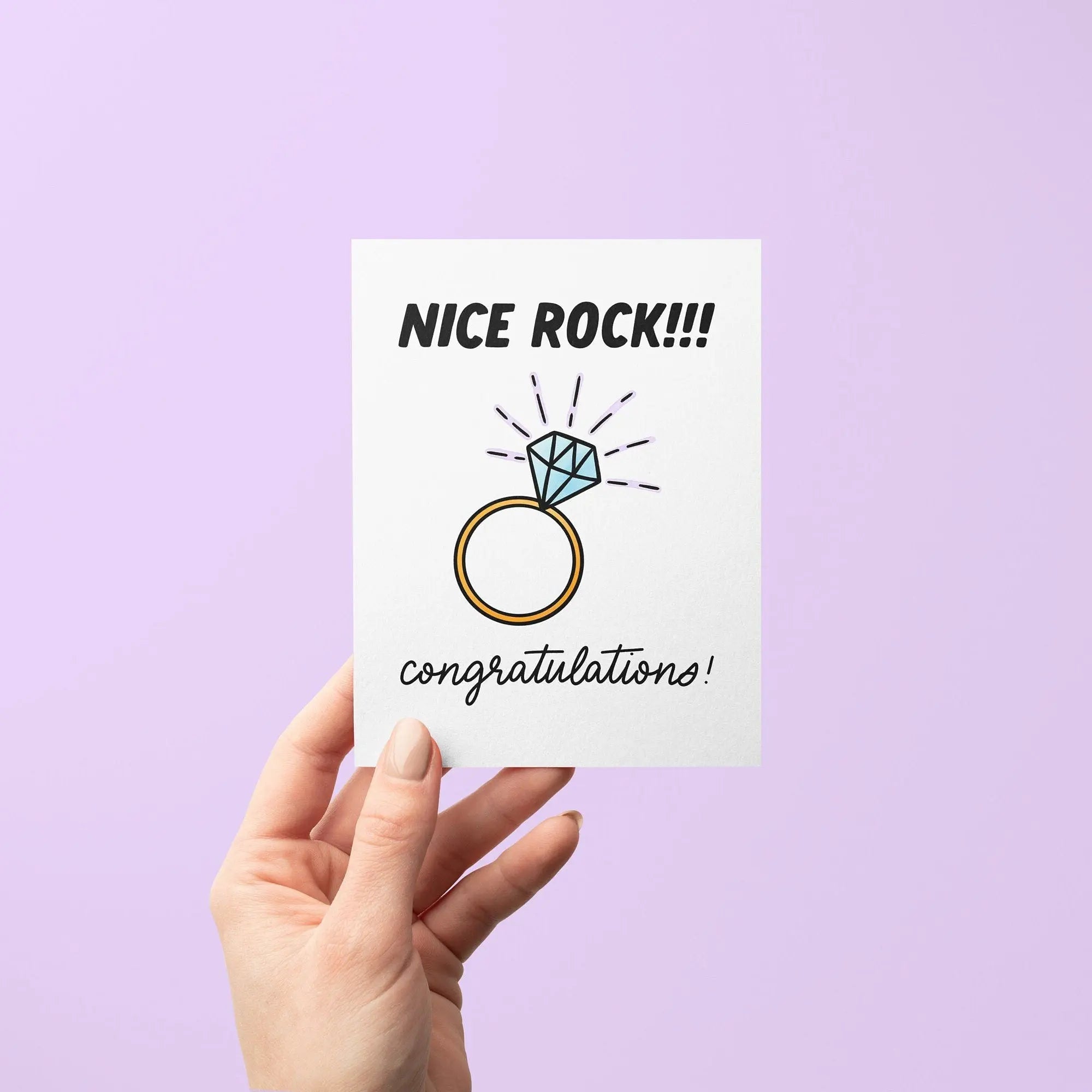 Nice rock engagement card - MangoIllustrated - Greeting Cards