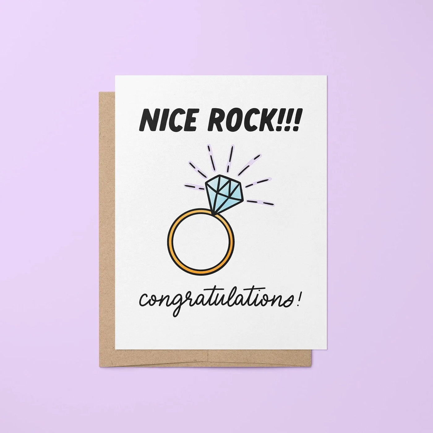 Nice rock engagement card - MangoIllustrated - Greeting Cards