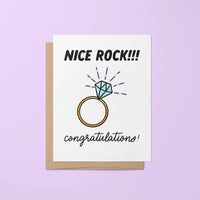 Nice rock engagement card - MangoIllustrated - Greeting Cards