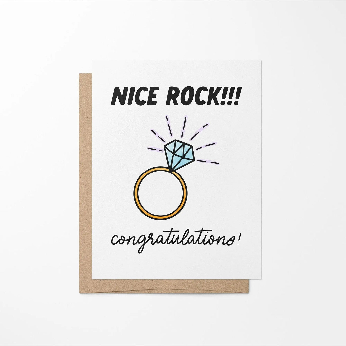 Nice rock engagement card - MangoIllustrated - Greeting Cards