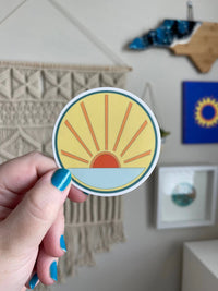 Ocean Sunrise Sunset sticker - MangoIllustrated - Sticker