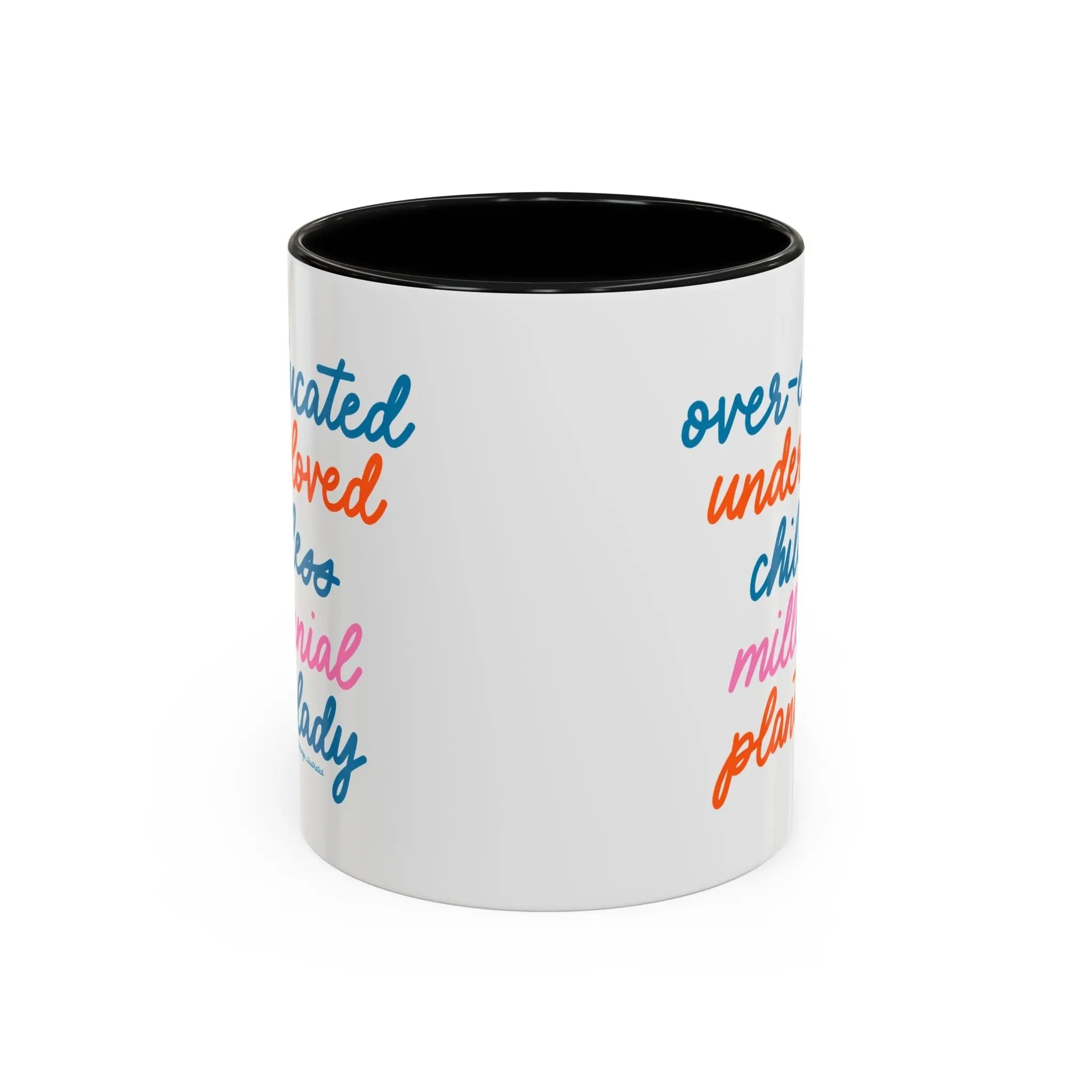 Over - educated under - loved childless millennial Plant Lady Mug - MangoIllustrated - Mug