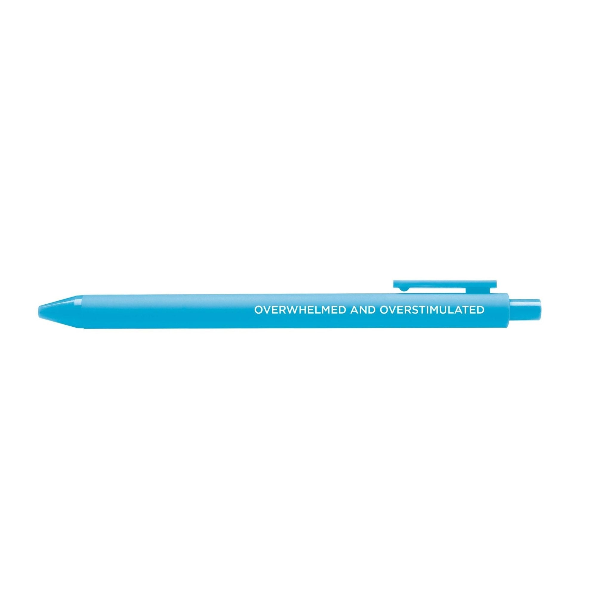 Overwhelmed and overstimulated jotter gel pen - MangoIllustrated - Pens