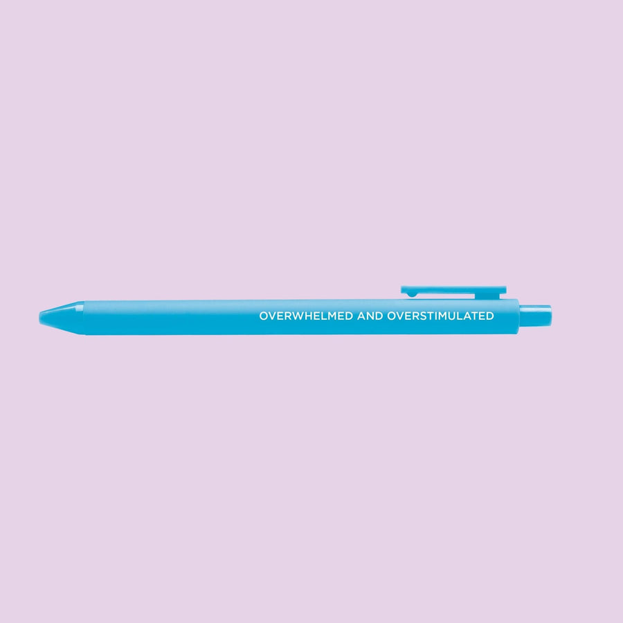 Overwhelmed and overstimulated jotter gel pen - MangoIllustrated - Pens