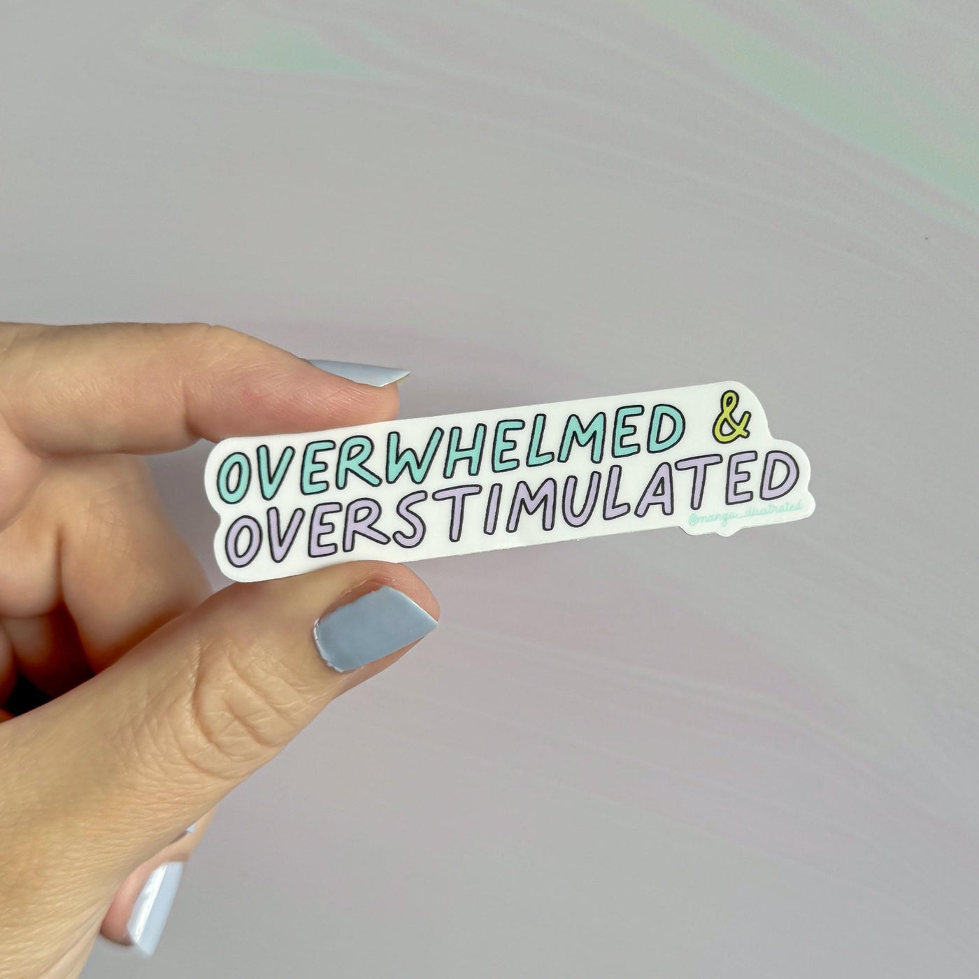 Overwhelmed and overstimulated sticker - MangoIllustrated - Sticker