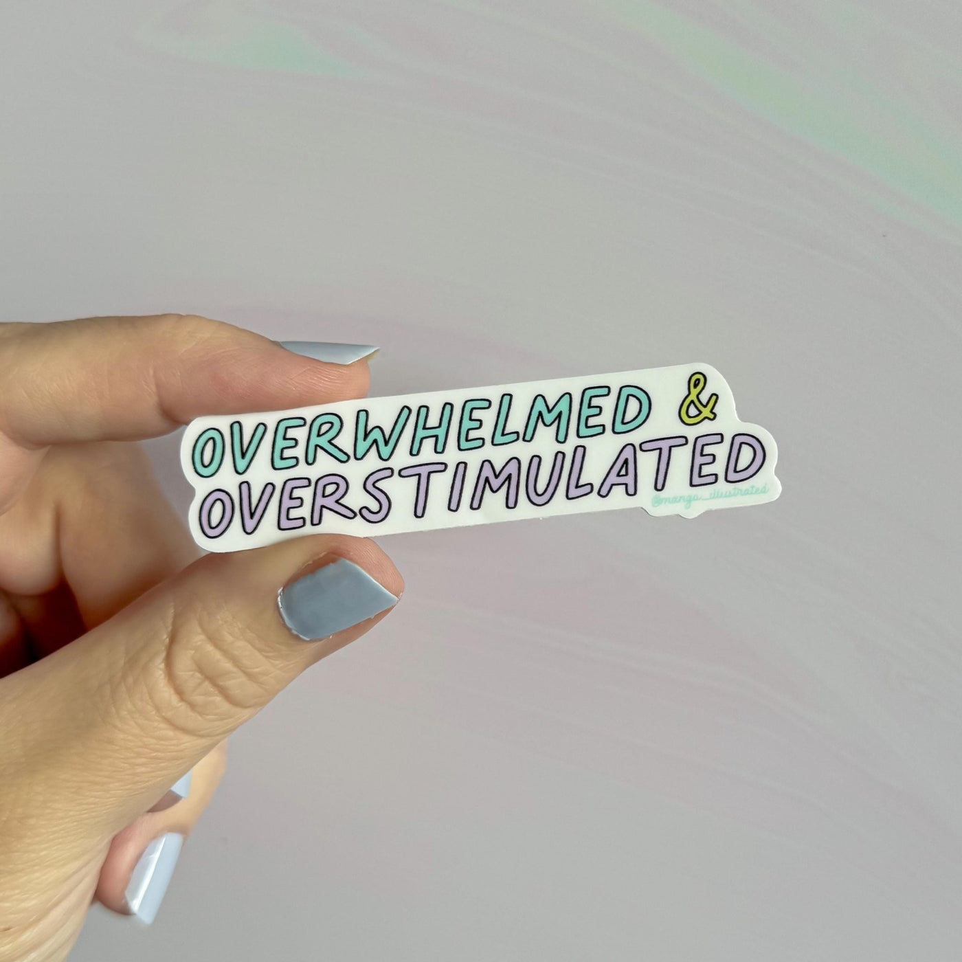 Overwhelmed and overstimulated sticker - MangoIllustrated - Sticker