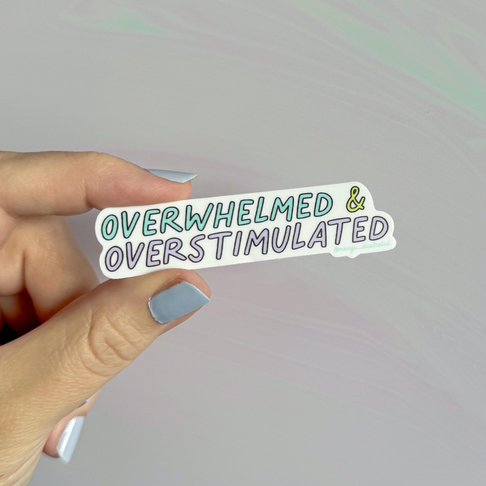 Overwhelmed and overstimulated sticker - MangoIllustrated - Sticker