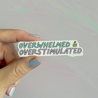 Overwhelmed and overstimulated sticker - MangoIllustrated - Sticker