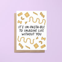 Pasta Valentine's Day card - MangoIllustrated - Greeting Cards