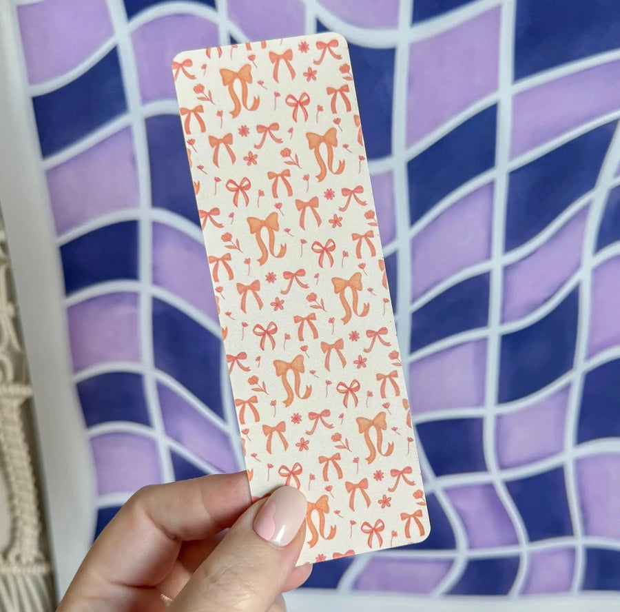 Peach Fuzz Bows bookmark - MangoIllustrated - Bookmarks