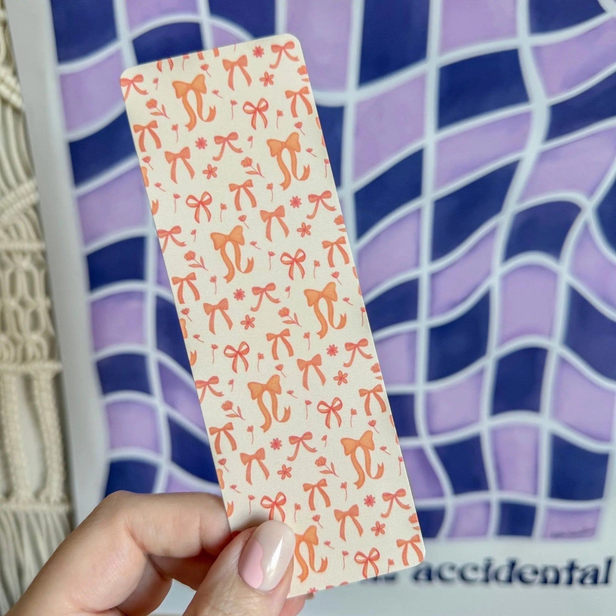 Peach Fuzz Bows bookmark - MangoIllustrated - Bookmarks
