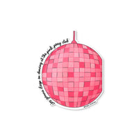 Pink pony disco ball sticker - MangoIllustrated - Sticker