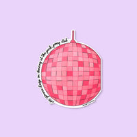 Pink pony disco ball sticker - MangoIllustrated - Sticker