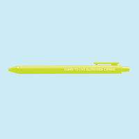 Citron pen with the inspirational quote “Learn to live alongside cringe” printed in white, inspired by Taylor's NYU speech.