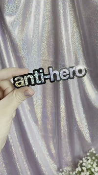 Anti-Hero holographic glitter sticker, midnights sticker, Taylor Swift inspired waterproof weatherproof water bottle laptop sticker