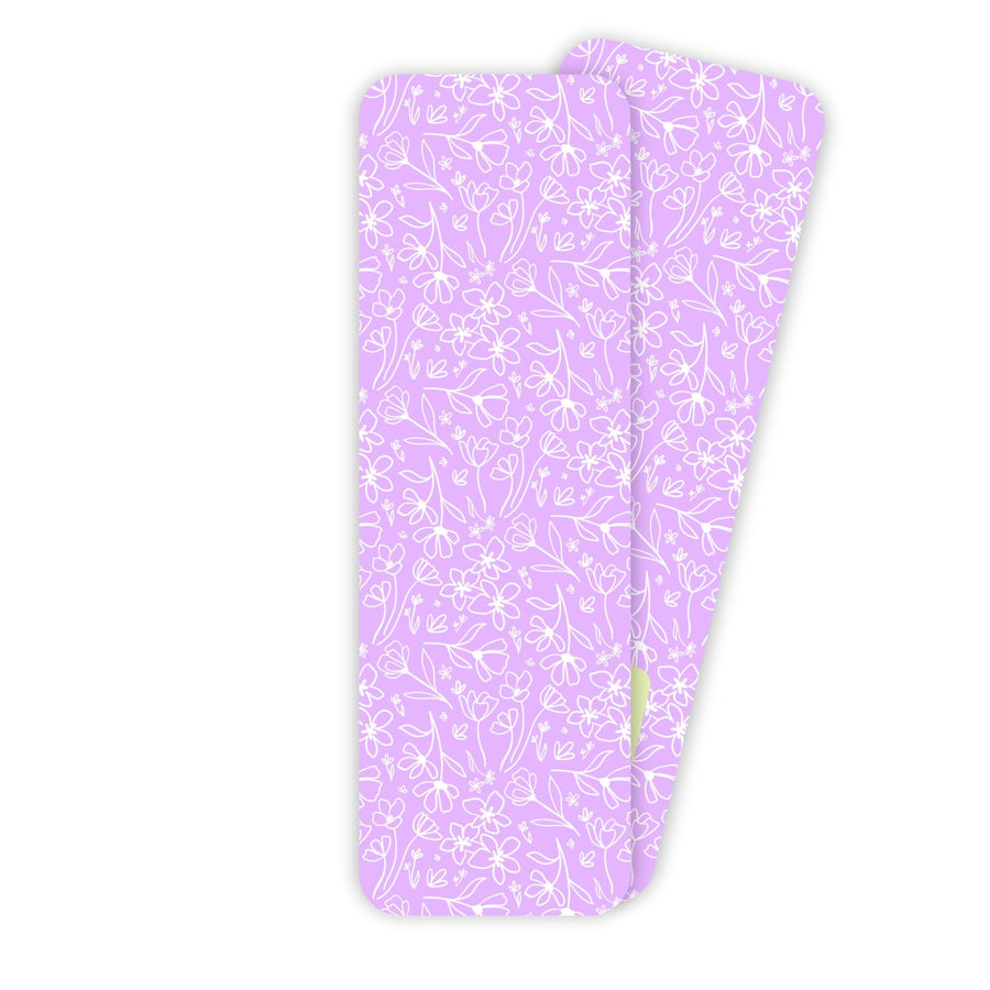 Purple Floral Line Art Bookmark