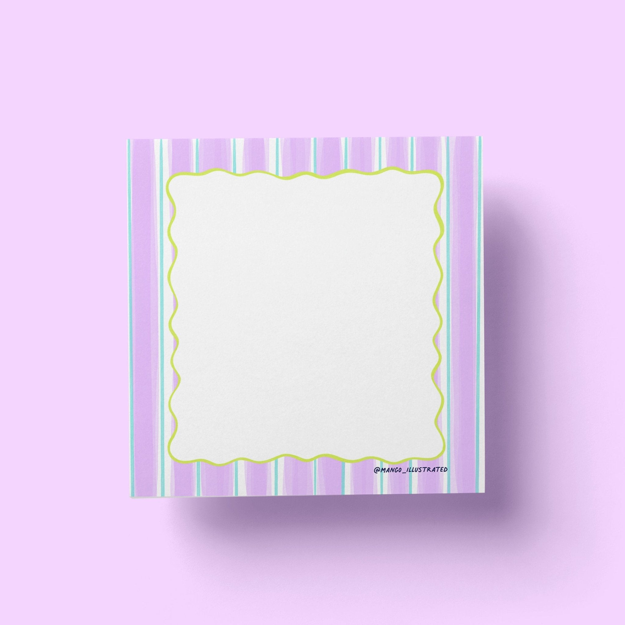 Purple Striped Squiggle Sticky Notes