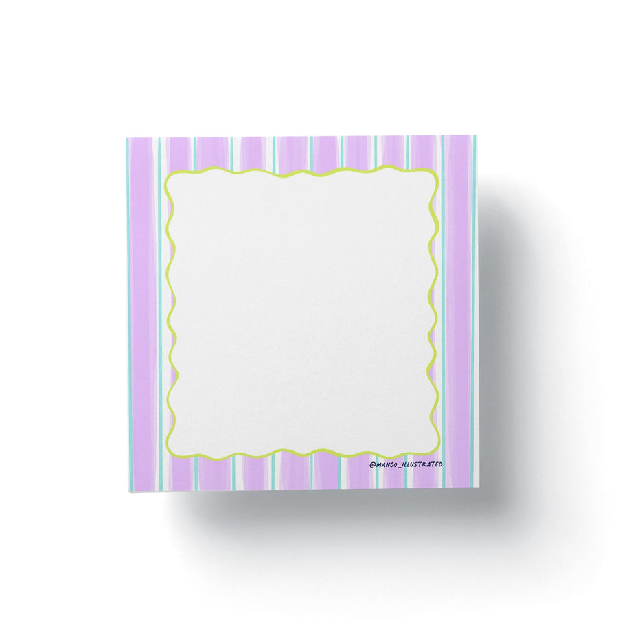 Purple Striped Squiggle Sticky Notes