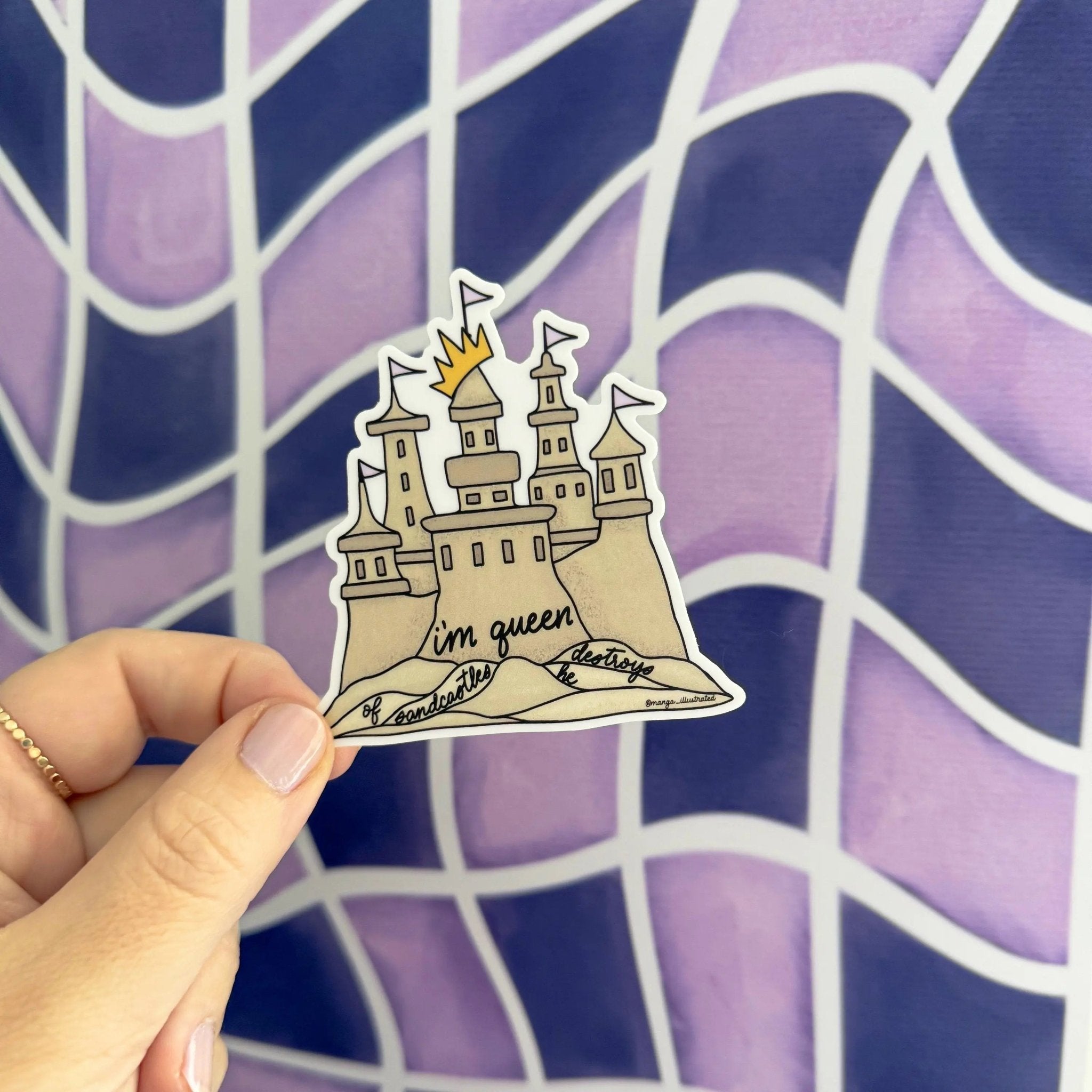 Queen of sandcastles sticker - MangoIllustrated - Sticker