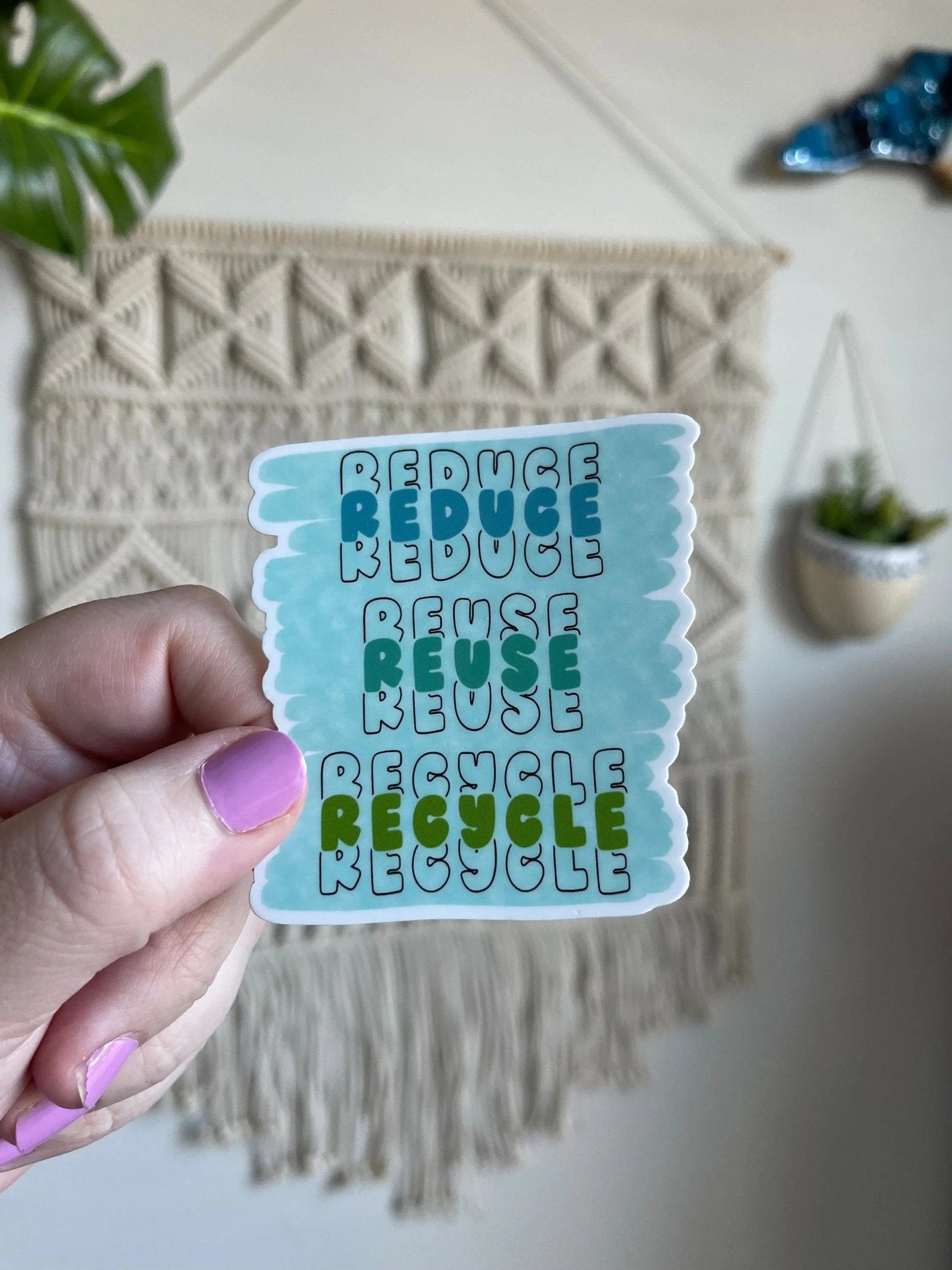 Reduce reuse recycle sticker - MangoIllustrated - Sticker