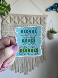 Reduce reuse recycle sticker - MangoIllustrated - Sticker