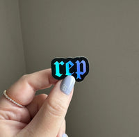 Rep holographic sticker - MangoIllustrated - Sticker