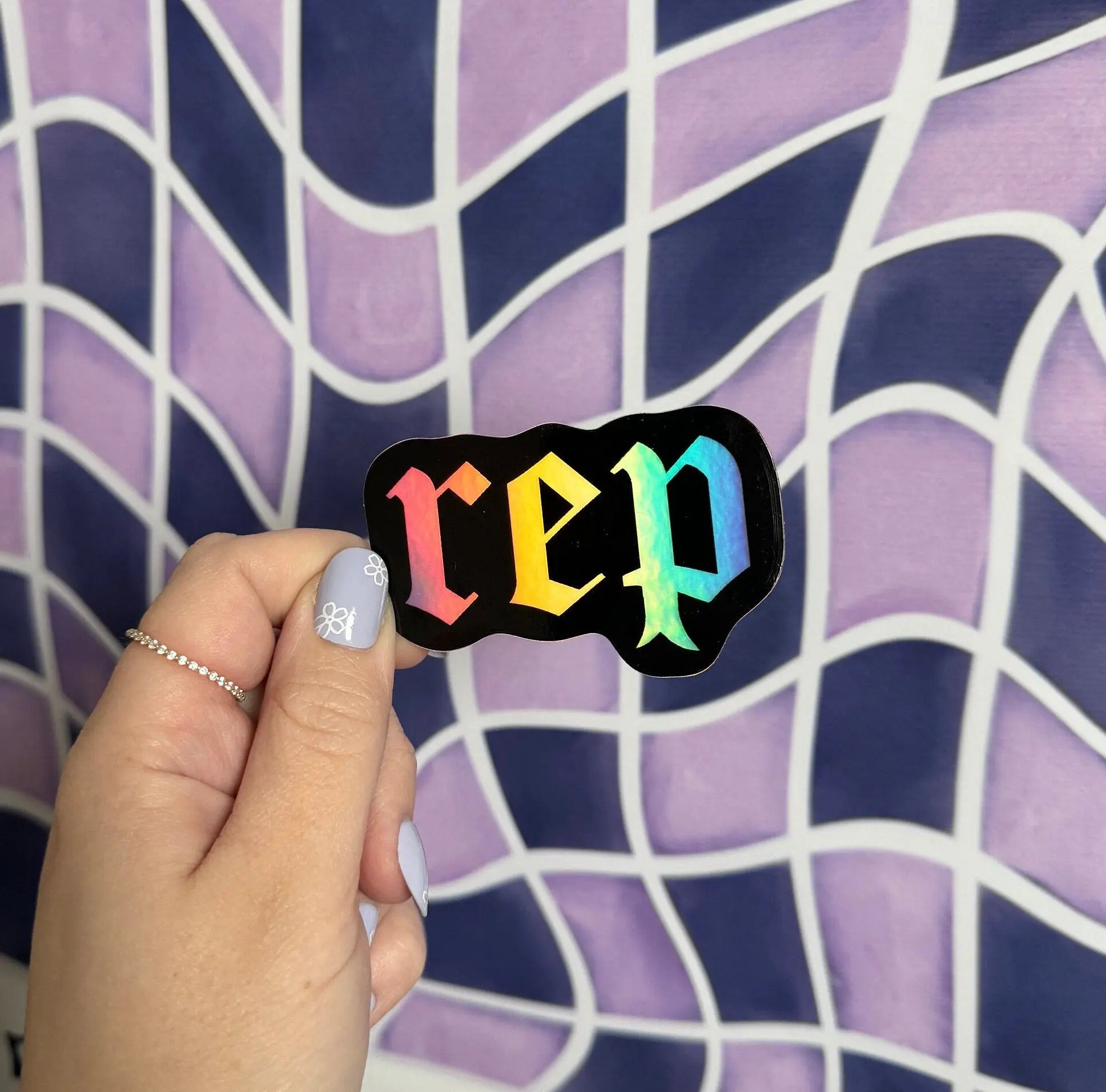 Rep holographic sticker - MangoIllustrated - Sticker