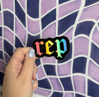 Rep holographic sticker - MangoIllustrated - Sticker