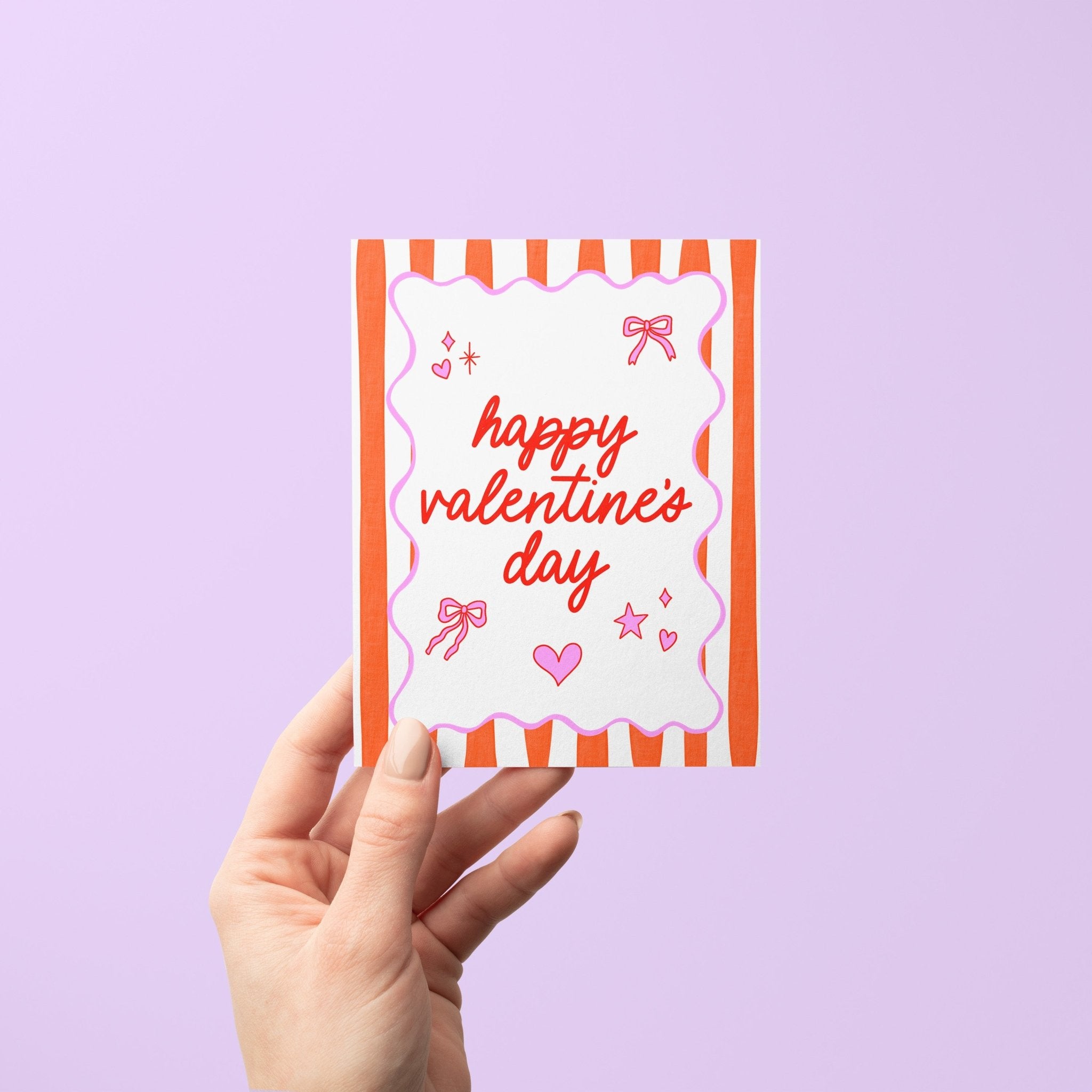 Retro Stripes Valentine's Day card - MangoIllustrated - Greeting Cards