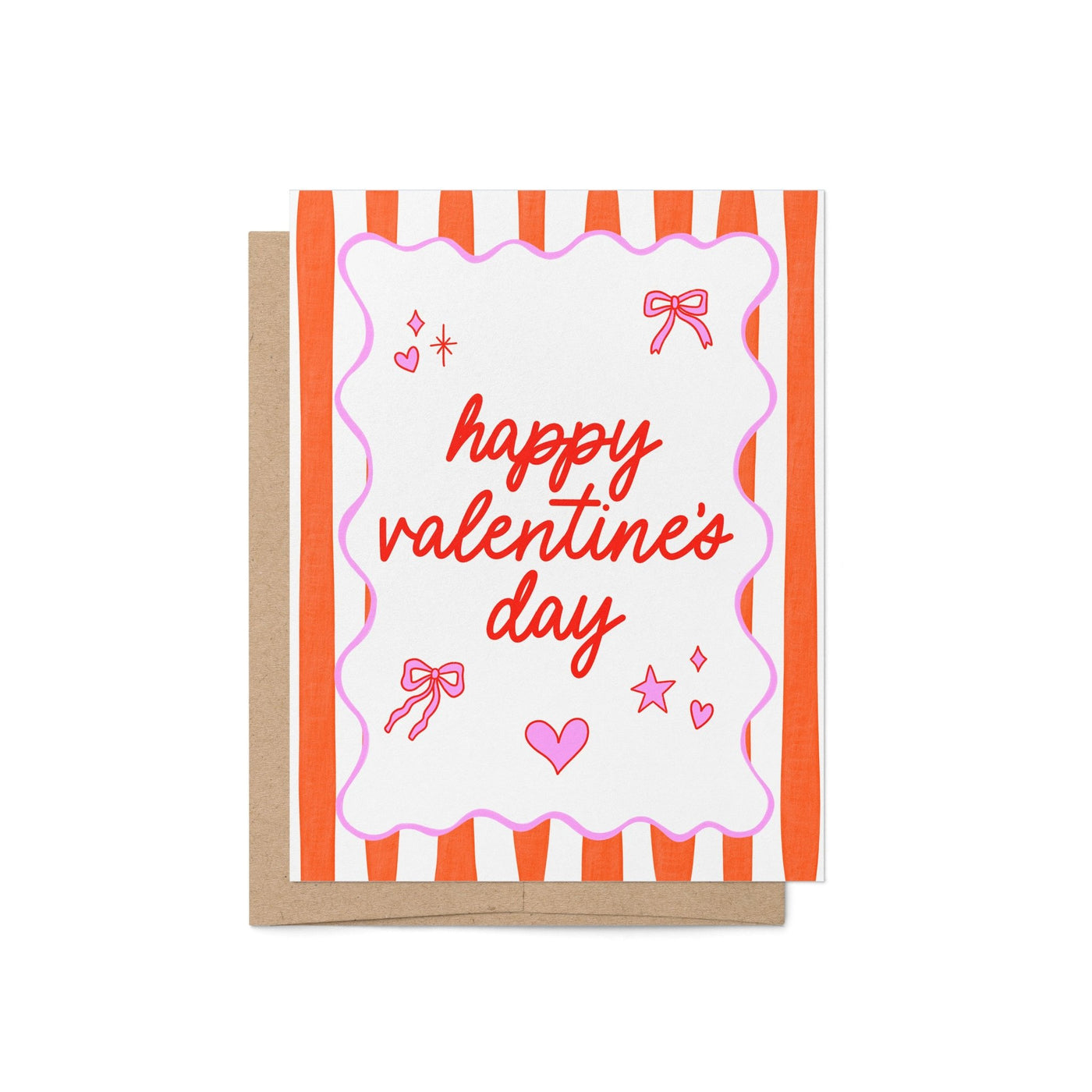 Retro Stripes Valentine's Day card - MangoIllustrated - Greeting Cards