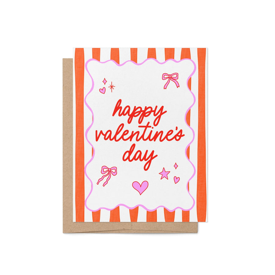 Retro Stripes Valentine's Day card - MangoIllustrated - Greeting Cards