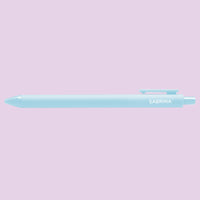 Light blue pen with 'Sabrina' text on a light purple background