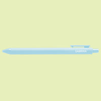 Light blue pen with 'Sabrina' text on a light green background