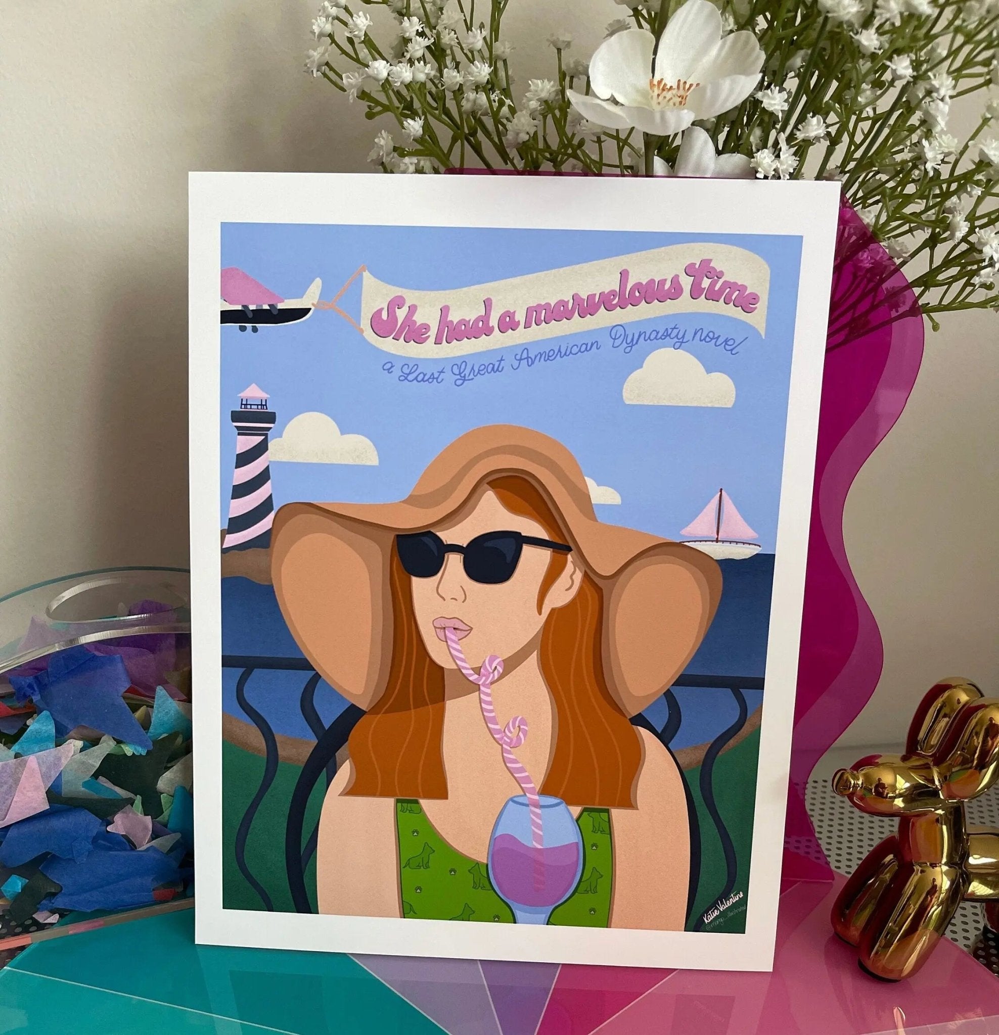 She Had a Marvelous Time art print - MangoIllustrated - Physical Art Print