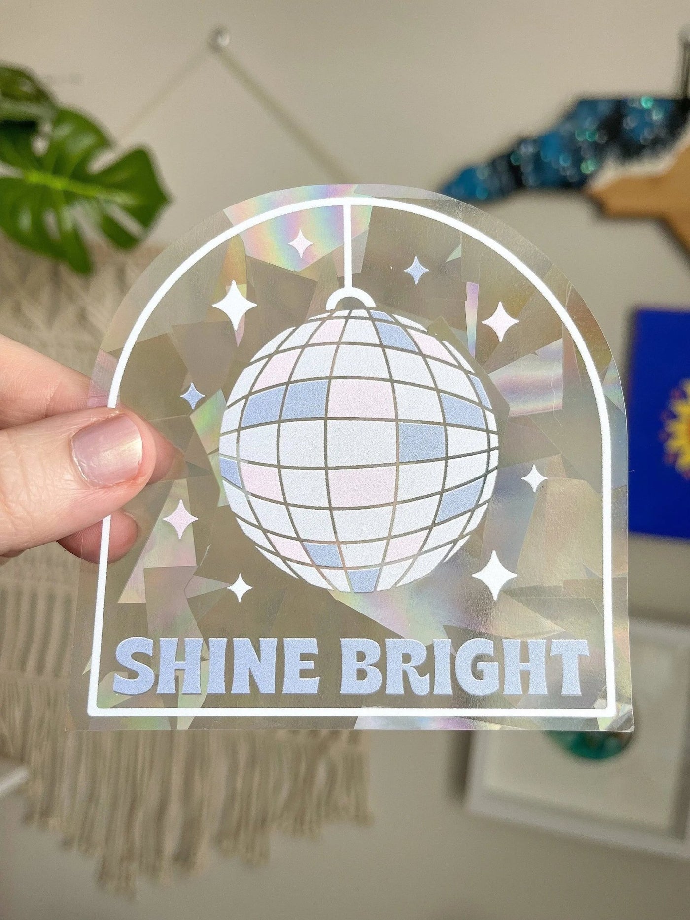 Shine Bright disco ball Suncatcher sticker - MangoIllustrated - Sticker