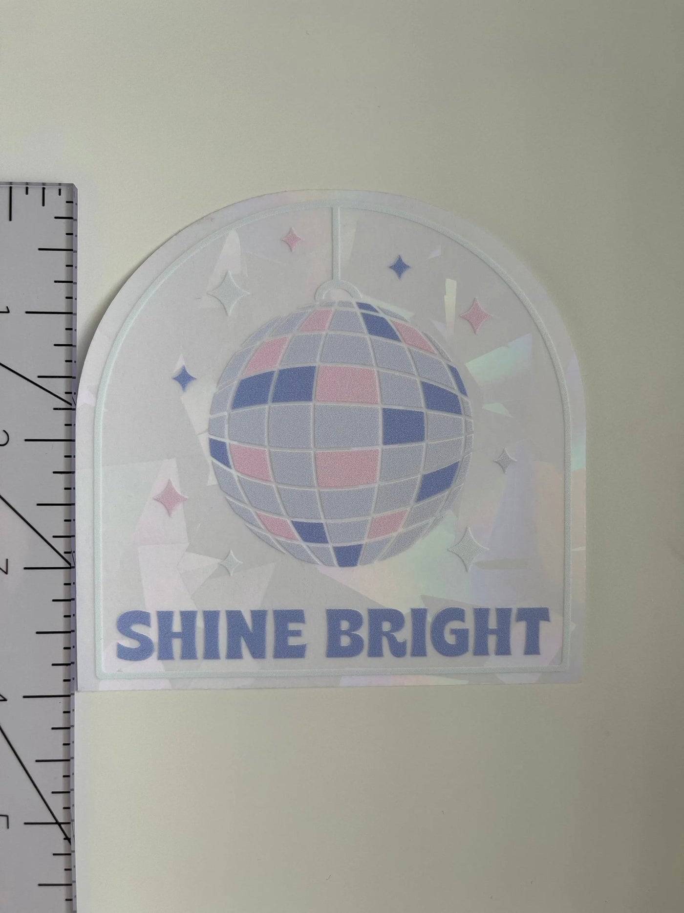 Shine Bright disco ball Suncatcher sticker - MangoIllustrated - Sticker