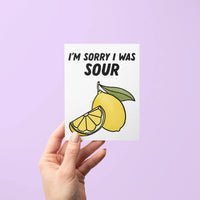 Sorry I was sour apology card - MangoIllustrated - Greeting Cards