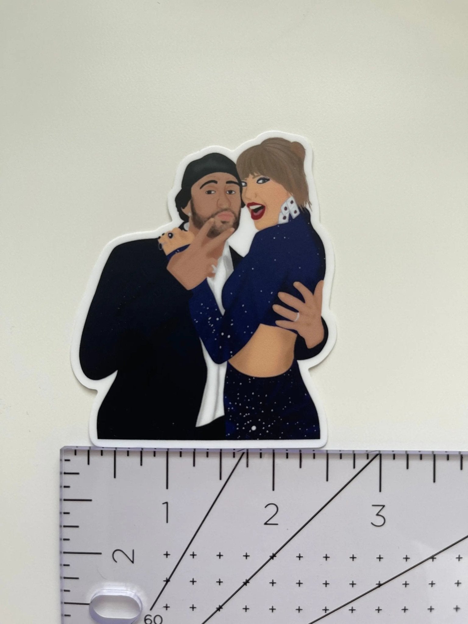 Taylor Swift and Bad Bunny Grammys sticker - MangoIllustrated - Sticker