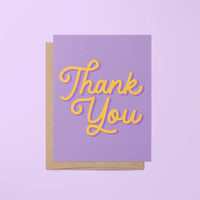 Thank You card - yellow and purple - MangoIllustrated - Greeting Cards