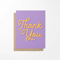 Thank You card - yellow and purple - MangoIllustrated - Greeting Cards