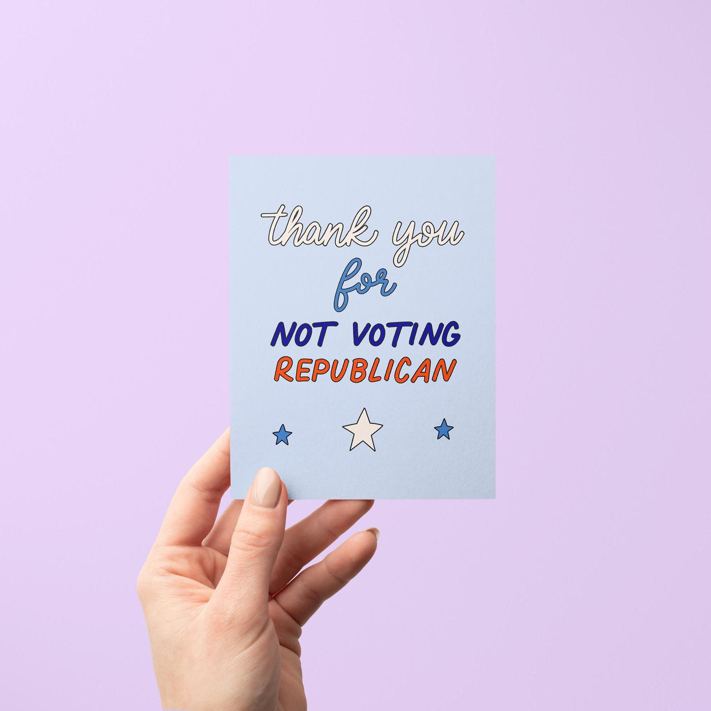 Thank you for not voting republican greeting card - MangoIllustrated - Greeting Cards